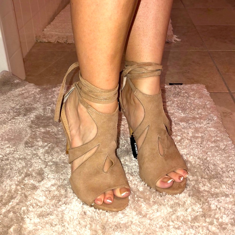 Tan suede heels